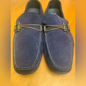 Salvatore Ferragamo Navy Suede Driving Loafers
